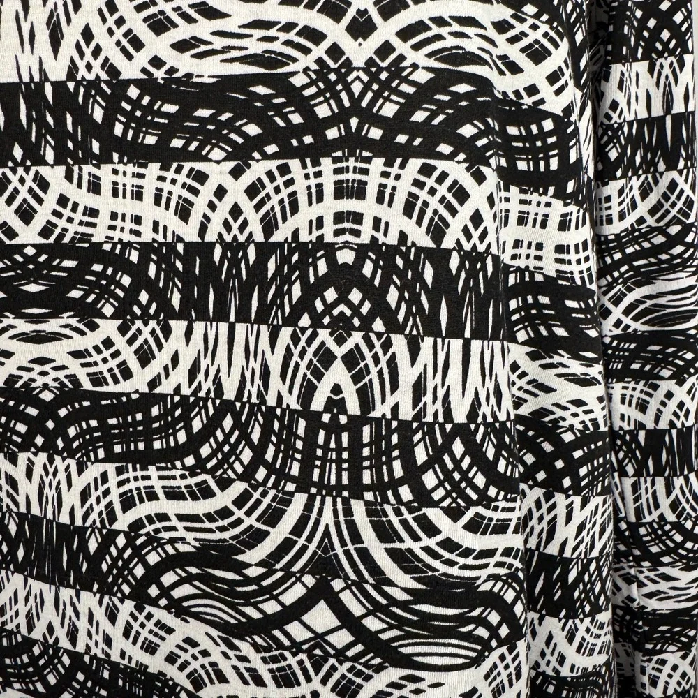 Celestial Print Tunic Blouse Black White Women's Medium Whimsigoth Soft Grunge - Picture 6 of 9